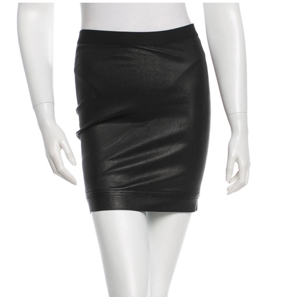 Helmet Lang Leather Skirt